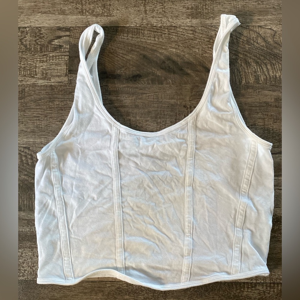 White Pac cropped tank top